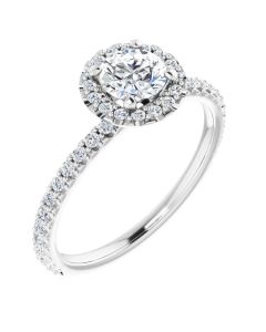 The Charlotte 0.90ct Round Halo Hidden Diamonds Engagement Ring 