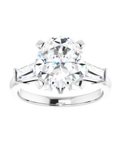 The Cassandra 3.42ct Oval & Baguette Lab Grown Engagement Ring
