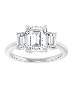 The Katherine 2.50ct Emerald Cut Trilogy Lab Grown Ring-10k Gold-White-I