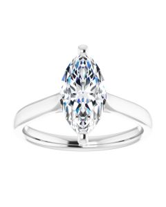 The Mia 2ct Marquise Lab Grown Solitaire Engagement Ring-10k Gold-White-I