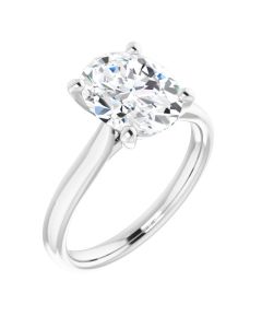 The Mia 2ct Oval Lab Grown Solitaire Engagement Ring-10k Gold-White-I
