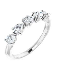 1.05ct Pear Lab Grown Diamond 5 Stone Ring in Gold-White-10k Gold-I