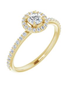 The Diana 0.55ct Lab Grown Oval Halo Ring in Gold-Yellow-10k Gold-I