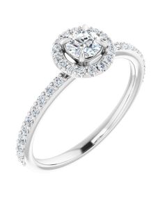 The Diana 0.55ct Lab Grown Round Halo Ring in Gold