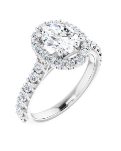 The Alexandra 1.75ct Lab Grown Oval Halo in Gold