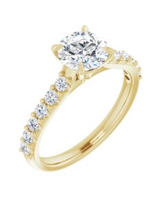 The Pheobe 1.36ct Round Lab Grown Diamond Engagement Ring-Yellow-10k Gold-I