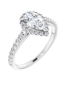 The Cora 1.31ct Pear Halo Lab Grown Engagement Ring in Gold