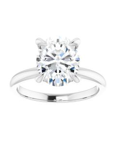 The Emma 2.00ct Lab Grown Oval Solitaire Engagement Ring -10k Gold-White-G