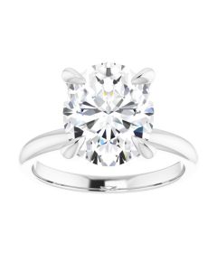 The Emma 2.50ct Lab Grown Oval Solitaire Engagement Ring -10k Gold-White-G