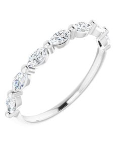0.70ct Marquise Lab Grown Diamond 1 prong Half Eternity in Gold