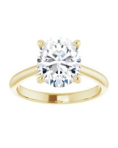 The Alice 2.00ct Lab Grown Oval Solitaire Engagement Ring-Yellow-14k Gold-I