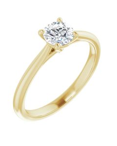 The Alice 0.50ct Lab Grown Round Solitaire Engagement Ring-Yellow-14k Gold-I