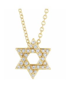 0.15ct Diamond Star of David Necklace in Gold-Yellow
