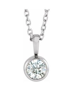 0.50ct Lab Grown Diamond Round Bezel Necklace 