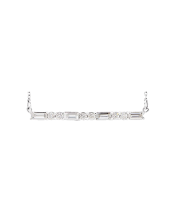 0.52ct Diamond Baguette Line Necklace in Gold-White
