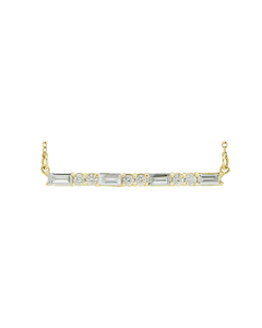 0.52ct Diamond Baguette Line Necklace in Gold-Yellow