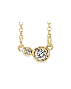 0.11ct Diamond Droplets Necklace in Gold-Yellow