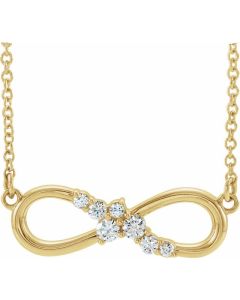 0.12ct Diamond Infinity Style Necklace in Gold-Yellow