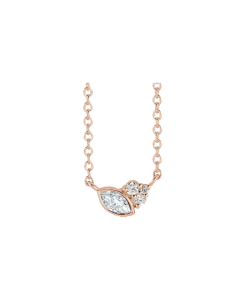 0.11ct Diamond Marquise Necklace in Gold-Rose
