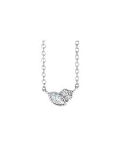 0.11ct Diamond Marquise Necklace in Gold-White