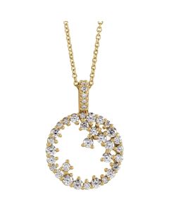 0.75ct Diamond Scattered Circle Necklace in Gold-Yellow