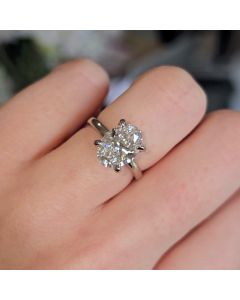 The Emma 2.50ct Lab Grown Oval Solitaire Engagement Ring 
