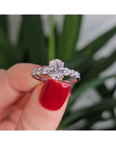 The Hallie 1.48ct Oval Lab Grown Diamond 'U' Claw Ring