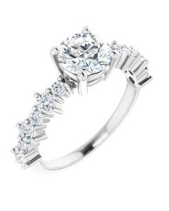 The Valeria 1.48ct Round Uneven Accented Lab Grown Ring in Gold