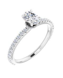 The Amelia 0.88ct Oval Hidden Halo Engagement Ring