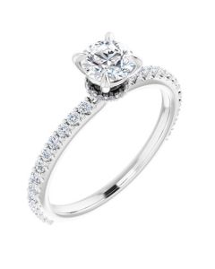 The Amelia 0.88ct Round Hidden Halo Engagement Ring