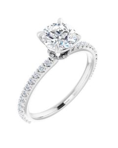 The Amelia 1.38ct Round Hidden Halo Engagement Ring