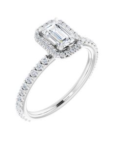 The Hannah 0.95ct Emerald Hidden Halo Engagement Ring