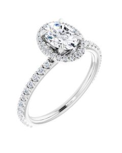 The Hannah 1.21ct Oval Hidden Halo Engagement Ring