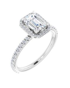 The Hannah 1.47ct Emerald Hidden Halo Engagement Ring