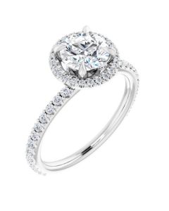 The Hannah 1.47ct Round Hidden Halo Engagement Ring