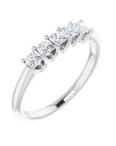 0.50ct Princess Lab Grown Diamond 5 Stone Ring in Gold