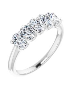1.05ct Oval Lab Grown Diamond 5 Stone Ring in Gold