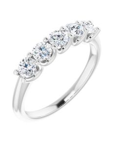 0.75ct Round Lab Grown Diamond 5 Stone Ring in Gold