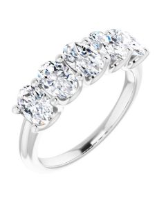 2.50ct Oval Diamond 5 Stone Ring in Gold