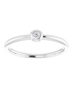 0.03ct Diamond Bezel Stacking Ring in Gold