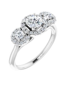 The Ophelia 0.92ct Round Trilogy Halo Lab Grown Ring 