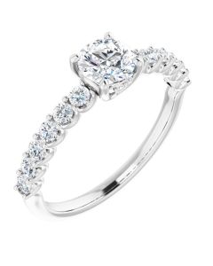 The Arielle 0.87ct Diamond U Claw Engagement Ring in Gold