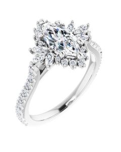 The Avery 1.50ct Marquise Accented Halo Engagement Ring