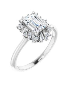 The Angelica 1.48ct Marquise Halo Engagement Ring in Gold