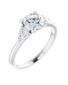 1.50ct Diamond Round & Pear Trilogy Engagement Ring