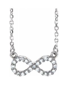 0.12ct Diamond Small Infinity Necklace in 14k White gold