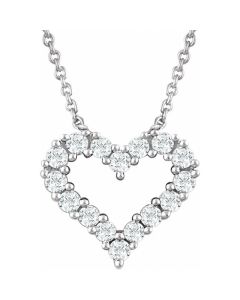 0.25ct Diamond Heart Shape Necklace in 14k White Gold