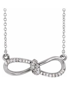 0.16ct Diamond Infinity Knot Style Necklace in Gold