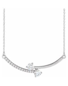 0.63ct Lab Grown Diamond 2 Stone Necklace in Gold