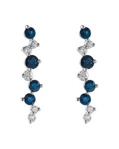 1.20ct Sapphire & 0.10ct Diamond Drop Earrings